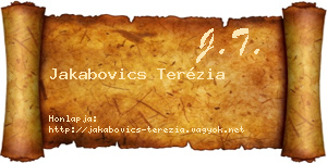 Jakabovics Terézia névjegykártya