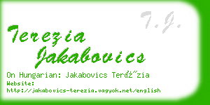 terezia jakabovics business card